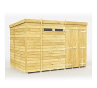 Buttercup Farm 11 X 6 Feet Pent Security Shed - Double Door - Wood - L178 X W329 X H201 Cm