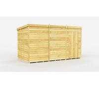 Buttercup Farm 11 X 6 Feet Pent Shed - Single Door Without Windows - Wood - L178 X W329 X H201 Cm