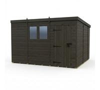 Buttercup Farm 11ft x 10ft Composite Pent Garden Shed Single Door With Windows in Grey Buttercup Farm Grey