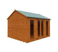 Buttercup Farm 12 X 10 Feet Full Pane Workman Apex 12mm Shed - Solid Wood/softwood/pine - L355 X W295 X H268.5 Cm - Burnt Orange