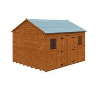 Buttercup Farm 12 X 10 Feet Workman Apex 12mm Shed - Solid Wood/softwood/pine - L355 X W295 X H268.5 Cm - Burnt Orange