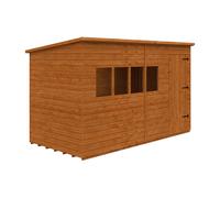 Buttercup Farm 12 X 6 Feet Deluxe Pent 12mm Shed - Solid Wood/softwood/pine - L355 X W175 X H217.3 Cm - Burnt Orange