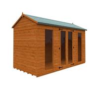 Buttercup Farm 12 X 6 Feet Full Pane Workman Apex 12mm Shed - Solid Wood/softwood/pine - L355 X W175 X H240.5 Cm - Burnt Orange