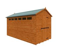 Buttercup Farm 12 X 6 Feet Security Apex 12mm Shed - Solid Wood/softwood/pine - L355 X W175 X H217.9 Cm - Burnt Orange