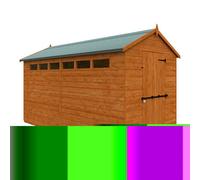 Buttercup Farm 12 X 6 Feet Security Apex 12mm Shed - Solid Wood/softwood/pine - L355 X W175 X H217.9 Cm - Burnt Orange