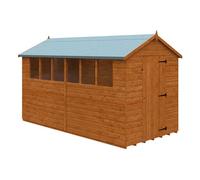 Buttercup Farm 12 X 6 Feet Super Apex 12mm Shed - Solid Wood/softwood/pine - L355 X W175 X H217.9 Cm - Burnt Orange