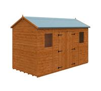 Buttercup Farm 12 X 6 Feet Workman Apex 12mm Shed - Solid Wood/softwood/pine - L355 X W175 X H240.5 Cm - Burnt Orange