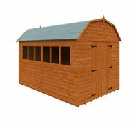 Buttercup Farm 12 X 8 Feet Barn 12mm Shed - Solid Wood/softwood/pine - L355 X W235 X H261.3 Cm - Burnt Orange