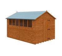 Buttercup Farm 12 X 8 Feet Budget Apex 9mm Shed - Solid Wood/softwood/pine - L355 X W235 X H231.9 Cm - Burnt Orange