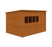 Buttercup Farm 12 X 8 Feet Deluxe Pent 12mm Shed - Solid Wood/softwood/pine - L355 X W235 X H217.3 Cm - Burnt Orange