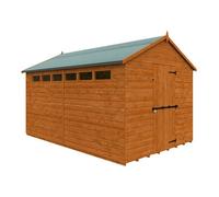 Buttercup Farm 12 X 8 Feet Security Apex 12mm Shed - Solid Wood/softwood/pine - L355 X W235 X H231.9 Cm - Burnt Orange