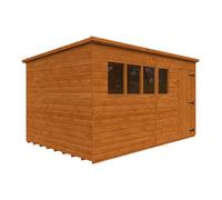 Buttercup Farm 12 X 8 Feet Super Pent 12mm Shed - Solid Wood/softwood/pine - L355 X W235 X H204.1 Cm - Burnt Orange