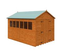 Buttercup Farm 12 X 8 Feet Xl Workshop 12mm Shed - Solid Wood/softwood/pine - L355 X W235 X H254.5 Cm - Burnt Orange