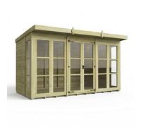 Buttercup Farm 12ft x 6ft Georgian Pent Summer House - Pressure Treated Timber in Brown Buttercup Farm Brown