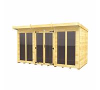 Buttercup Farm 12Ft X 8Ft Pent Summer House (Full Height Window) - Wood - L231 X W358 X H201 Cm