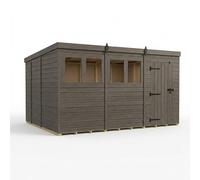 Buttercup Farm 12ft x 9ft Composite Pent Garden Shed Single Door With Windows in Grey Buttercup Farm Grey