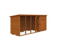 Buttercup Farm 12X4 Animal House & Run 12mm Shed - L115 X W115 X H157.5 Cm - Solid Wood/softwood/pine - Burnt Orange