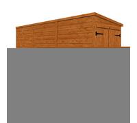 Buttercup Farm 12X4 Flex Pent Double Door Windowless 12mm Flex - L353.8 X W115 X H203 Cm - Solid Wood/softwood/pine - Burnt Orange