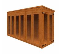 Buttercup Farm 12X4 Flex Pent Full Pane Summerhouse 12mm Flex - L353.8 X W115 X H203 Cm - Solid Wood/softwood/pine - Burnt Orange
