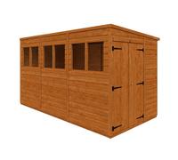 Buttercup Farm 12X6 Flex Pent Double Door 12mm Flex - L353.8 X W175 X H203 Cm - Solid Wood/softwood/pine - Burnt Orange