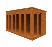 Buttercup Farm 12X6 Flex Pent Full Pane Summerhouse 12mm Flex - L353.8 X W175 X H203 Cm - Solid Wood/softwood/pine - Burnt Orange
