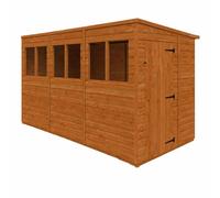 Buttercup Farm 12x6 Flex Pent Summerhouse Garden Sunroom 12mm Flex in Burnt Orange Buttercup Farm Burnt Orange