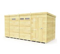 Buttercup Farm 13 X 6 Feet Pent Security Shed - Single Door - Wood - L178 X W387 X H201 Cm
