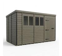 Buttercup Farm 13ft x 9ft Composite Pent Garden Shed Single Door With Windows in Grey Buttercup Farm Grey