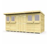 Buttercup Farm 14 X 6 Feet Pent Summer Shed - Wood - L178 X W417 X H201 Cm