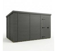 Buttercup Farm 14ft x 10ft Composite Pent Garden Shed Single Door No Windows in Grey Buttercup Farm Grey
