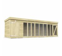 Buttercup Farm 14Ft X 4Ft Dog Kennel And Run - Wood - L127 X W417 X H127 Cm