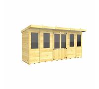 Buttercup Farm 14Ft X 4Ft Pent Summer House - Wood - L118 X W417 X H201 Cm