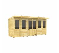 Buttercup Farm 14Ft X 6Ft Pent Summer House - Wood - L178 X W417 X H201 Cm