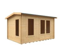 Buttercup Farm 14X10 The Longleat 28mm Cabin - L415 X W295 X H247 Cm - Solid Wood/softwood/pine - Natural