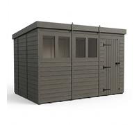 Buttercup Farm 15ft x 10ft Composite Pent Garden Shed Single Door With Windows in Grey Buttercup Farm Grey