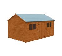 Buttercup Farm 16 X 10 Feet Workman Apex 12mm Shed - Solid Wood/softwood/pine - L475 X W295 X H268.5 Cm - Burnt Orange