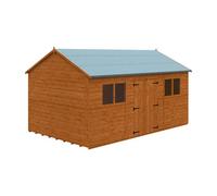 Buttercup Farm 16 X 10 Feet Workman Apex 12mm Shed - Solid Wood/softwood/pine - L475 X W295 X H268.5 Cm - Burnt Orange