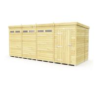 Buttercup Farm 16 X 6 Feet Pent Security Shed - Single Door - Wood - L178 X W474 X H201 Cm