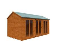 Buttercup Farm 16 X 8 Feet Full Pane Workman Apex 12mm Shed - Solid Wood/softwood/pine - L475 X W235 X H254.5 Cm - Burnt Orange