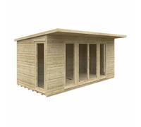 Buttercup Farm 16 X 8 Feet Tanalised Garden Studio 16mm Shed - Solid Wood/softwood/pine - L475 X W235 X H242.2 Cm - Green