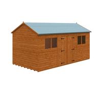 Buttercup Farm 16 X 8 Feet Workman Apex 12mm Shed - Solid Wood/softwood/pine - L475 X W235 X H254.5 Cm - Burnt Orange