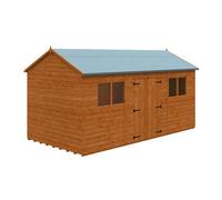 Buttercup Farm 16 X 8 Feet Workman Apex 12mm Shed - Solid Wood/softwood/pine - L475 X W235 X H254.5 Cm - Burnt Orange