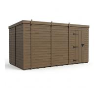 Buttercup Farm 16ft x 10ft Composite Pent Garden Shed Single Door No Windows in Brown Buttercup Farm Brown