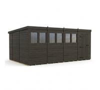 Buttercup Farm 16ft x 10ft Composite Pent Garden Shed Single Door With Windows in Grey Buttercup Farm Grey