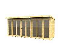 Buttercup Farm 16Ft X 6Ft Pent Summer House (Full Height Window) - Wood - L178 X W474 X H201 Cm