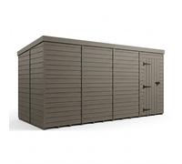 Buttercup Farm 16ft x 9ft Composite Pent Garden Shed Single Door No Windows in Grey Buttercup Farm Grey