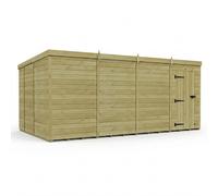 Buttercup Farm 16ft x 9ft Pent Garden Shed Single Door No Windows - Timber in Brown Buttercup Farm Brown