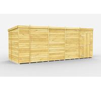 Buttercup Farm 17 X 7 Feet Pent Shed - Single Door Without Windows - Wood - L214 X W492 X H201 Cm