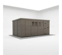 Buttercup Farm 17ft x 10ft Composite Pent Garden Shed Single Door With Windows in Grey Buttercup Farm Grey