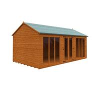 Buttercup Farm 18 X 10 Feet Full Pane Workman Apex 12mm Shed - Solid Wood/softwood/pine - L535 X W295 X H268.5 Cm - Burnt Orange